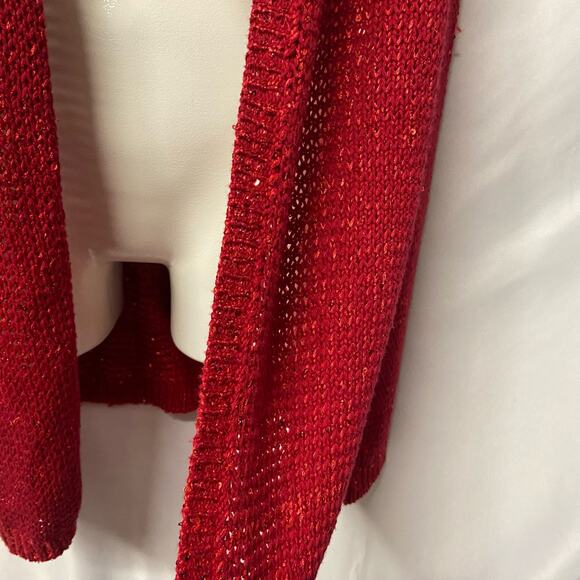 Cato Cardigan Sweater Red Sequin XL - Picture 3 of 10